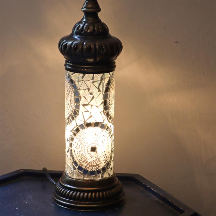 トルコランプ モザイクスタンドランプ シリンダー 全高42cm ホワイト
