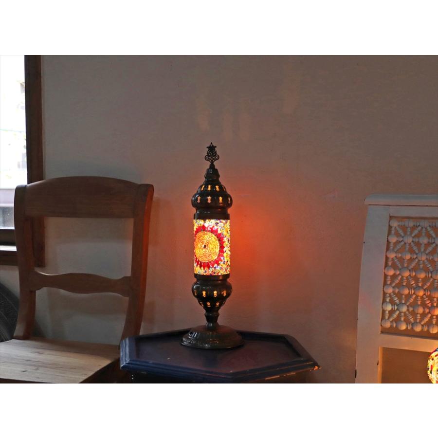 トルコランプ モザイクテーブルランプ シリンダー 電池式 コードレス 全高44cm 直径14cm カラフル  9V角型電池 LED | ブランド登録なし | 01