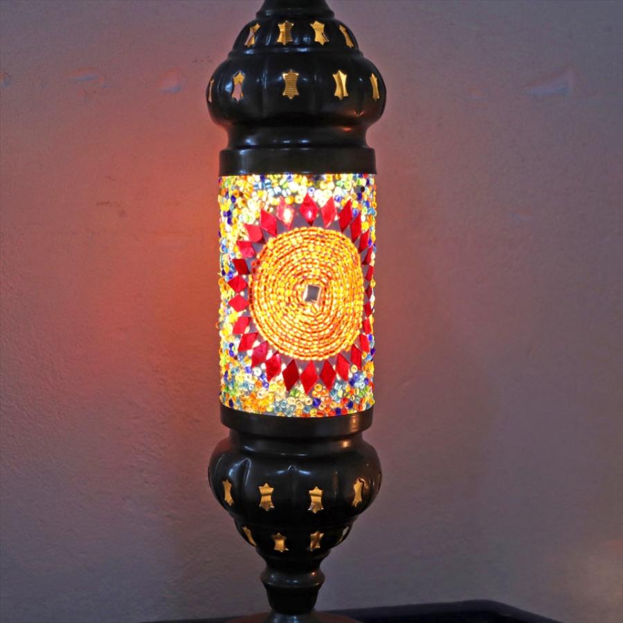 トルコランプ モザイクテーブルランプ シリンダー 電池式 コードレス 全高44cm 直径14cm カラフル  9V角型電池 LED | ブランド登録なし | 02