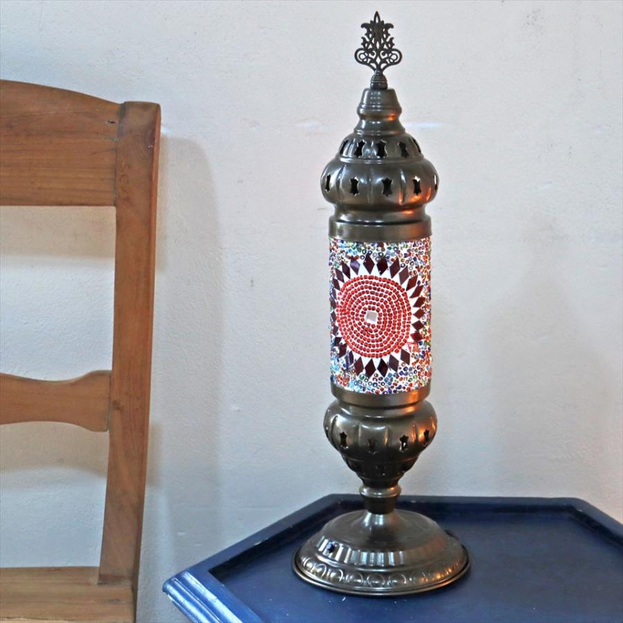 トルコランプ モザイクテーブルランプ シリンダー 電池式 コードレス 全高44cm 直径14cm カラフル  9V角型電池 LED | ブランド登録なし | 04