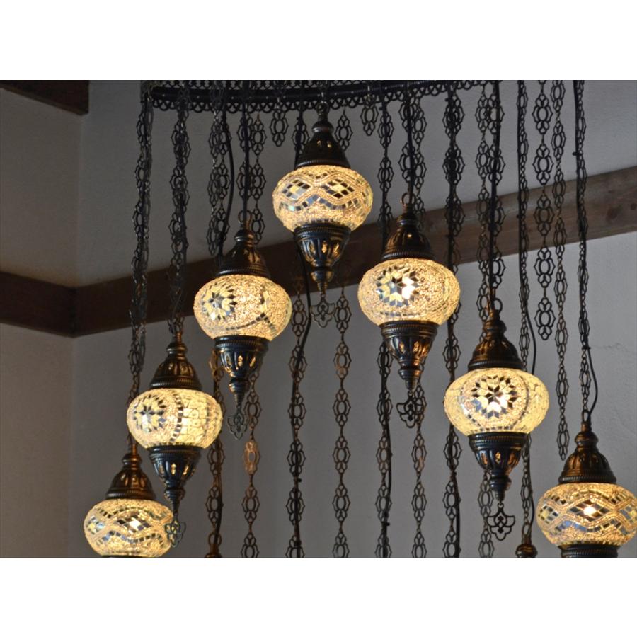 トルコランプ モザイクランプ モザイクガラスランプシャンデリア 12灯