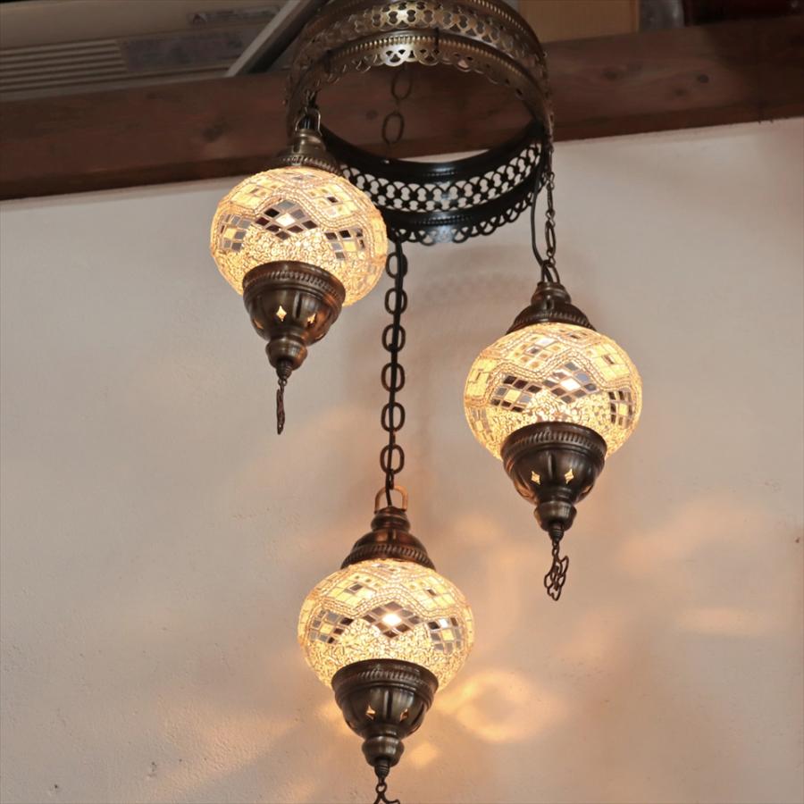 トルコランプ モザイクランプ シャンデリア 3灯 全高86cm 直径32cm トルコランプ モザイクランプ シャンデリア 3灯 全高86cm 直径32cm