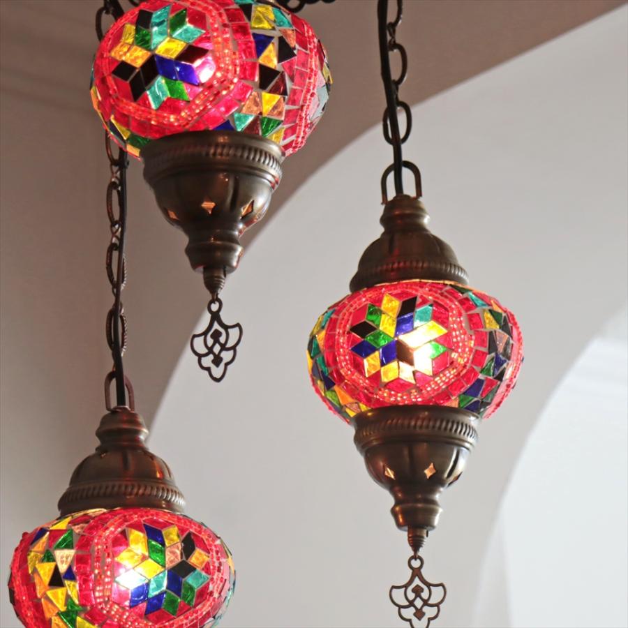 トルコランプ モザイクランプ シャンデリア 3灯 全高86cm 直径32cm トルコランプ モザイクランプ シャンデリア 3灯 全高86cm 直径