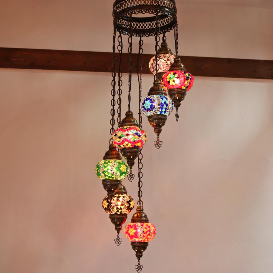 ☆ＹＵＫＩ☆　トルコランプ　16灯　モザイクガラス　シャンデリア 楽天市場】トルコランプ モザイクランプ シャンデリア 3灯 全高86cm