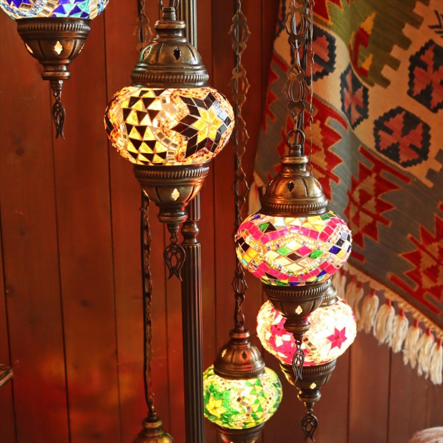 トルコランプ モザイクシャンデリアスタンドランプ 7灯 全高166cm