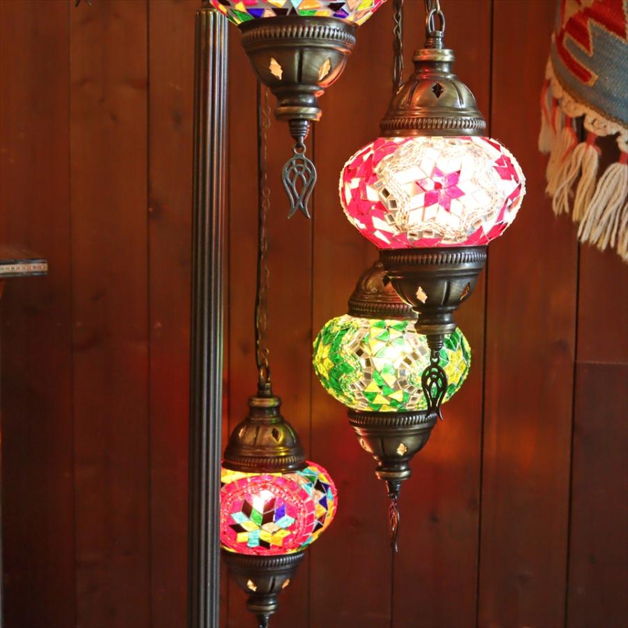 トルコランプ モザイクシャンデリアスタンドランプ 7灯 全高166cm