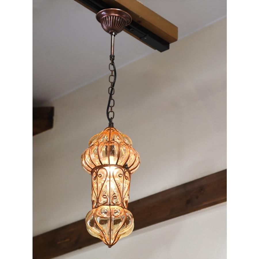 トルコランプ ガラスペンダントランプ アイアンワークランプ 直径15cm 全長67cm 地中海スタイル　バル |  | 01