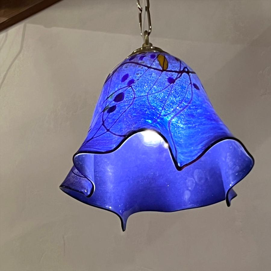 ベネチアン ガラスシェード Venetian Glass Shade fazzoletto Blue