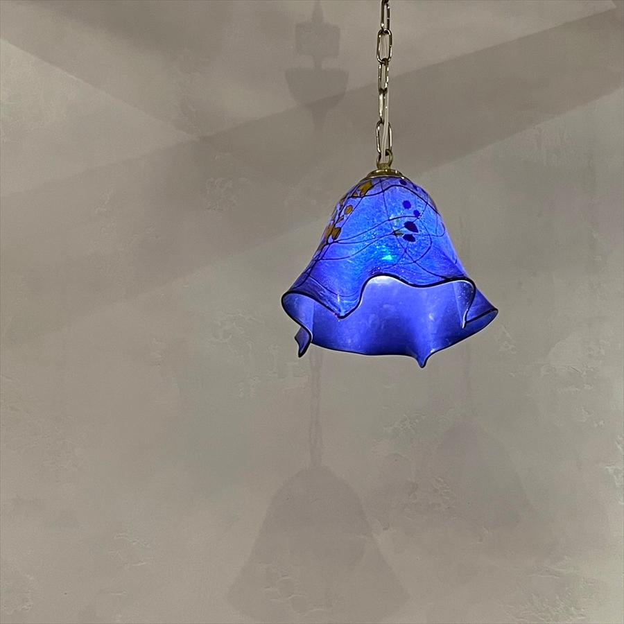 ベネチアン ガラスシェード Venetian Glass Shade fazzoletto Blue