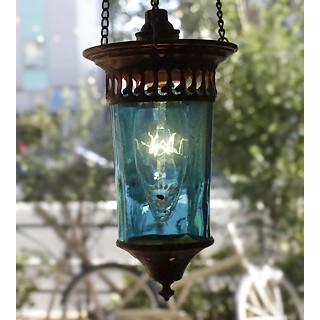 アンティークガラスのトルコランプ フラワーペインティグ/クリアブルー/引っ掛けシーリング用パーツ別売り | ブランド登録なし | 01