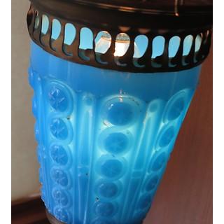 アンティークガラスのトルコランプ トルコワーズ/引っ掛けシーリング用