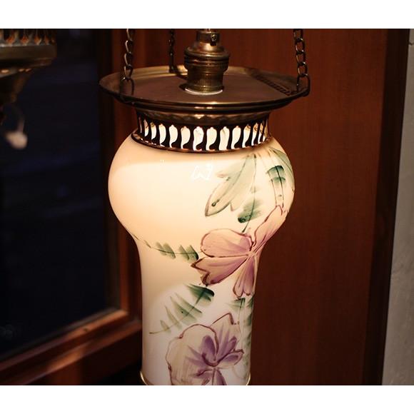 アンティークガラスのトルコランプ 乳白色/フラワーペイント 灯具別売り | ブランド登録なし | 02