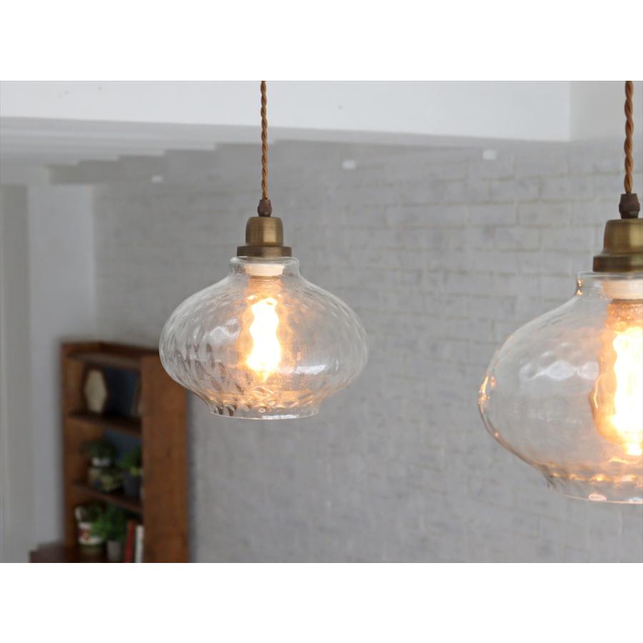 ガラスシェード ガラスペンダントランプ 1灯 ウォルナット クリア