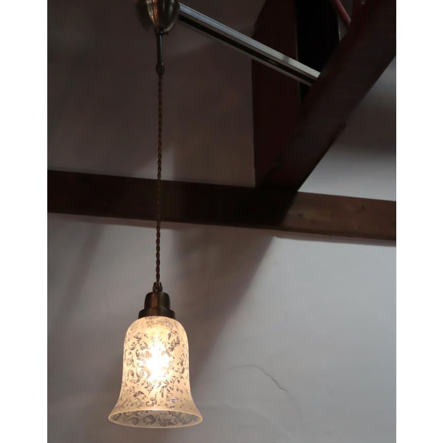 ガラスシェード　ブルーベルクリア　グラビュール ガラスシェード ガラスペンダントランプ 1灯ブルーベル クリア