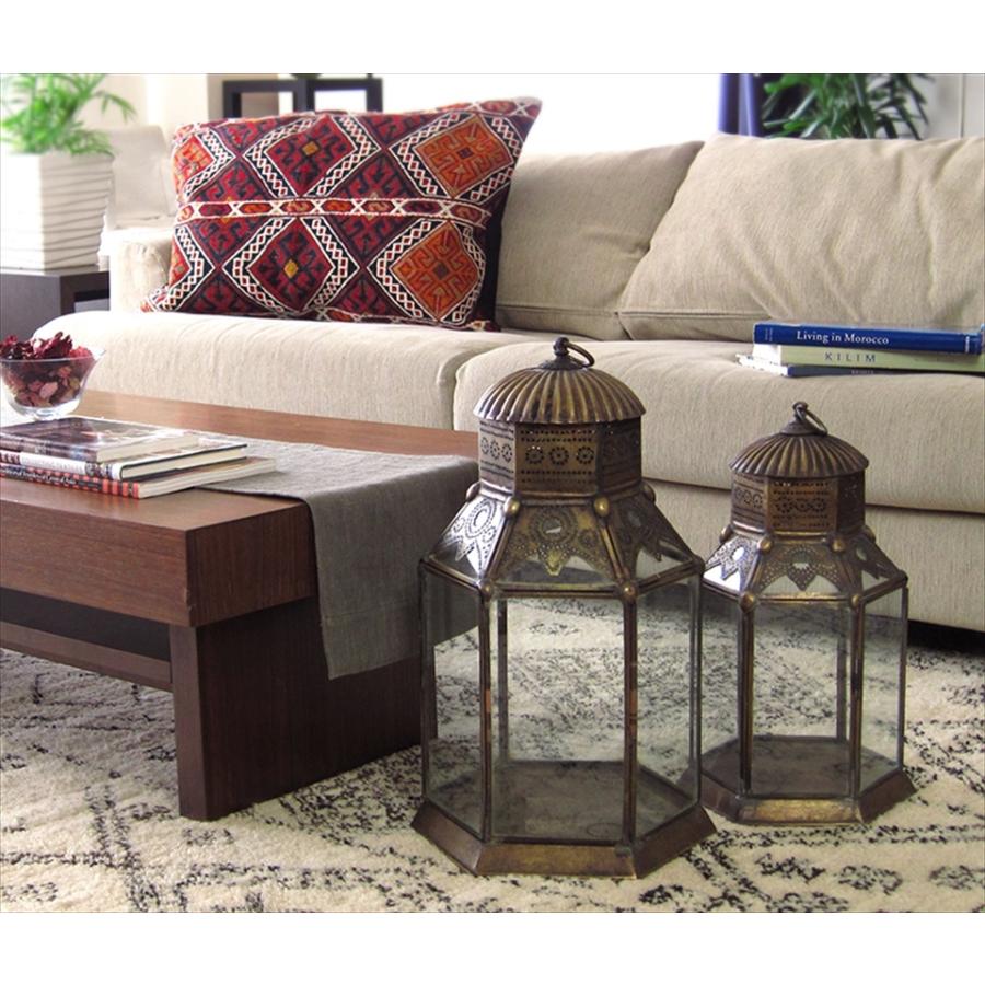 アラブ風ガラスランタン/ブラスランプ・銅製品 高さ53cm トルコ製モロッコランプ・オリエンタル照明 ノマド  :lpihex01:インプレッションオブギャッベ - 通販 - Yahoo!ショッピング