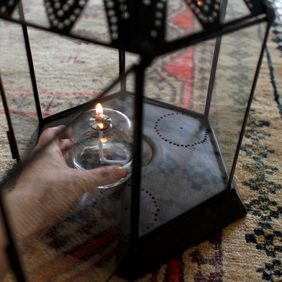 アラブ風ガラスランタン/ブラスランプ 銅製品 高さ46cm　トルコ製モロッコランプ オリエンタル照明　ノマド | ブランド登録なし | 03