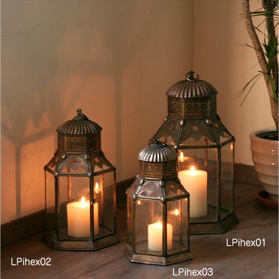 アラブ風ガラスランタン/ブラスランプ・銅製品 高さ41cm トルコ製モロッコランプ・オリエンタル照明 ノマド  :lpihex03:インプレッションオブギャッベ - 通販 - Yahoo!ショッピング