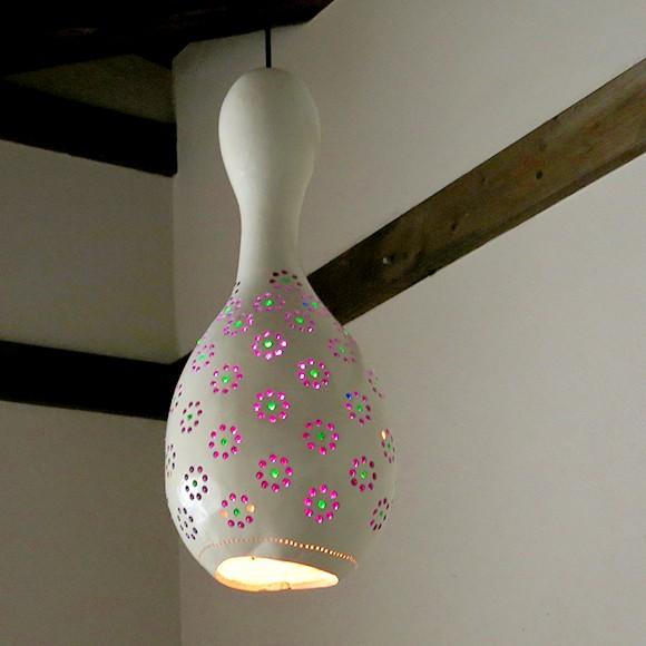 ひょうたんランプ/天井照明　エスニック照明  ホワイトペイント トルコ/ボドルム産　手作り　一点もの | ブランド登録なし
