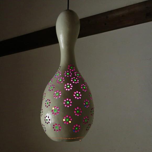 ひょうたんランプ/天井照明　エスニック照明  ホワイトペイント トルコ/ボドルム産　手作り　一点もの | ブランド登録なし | 01