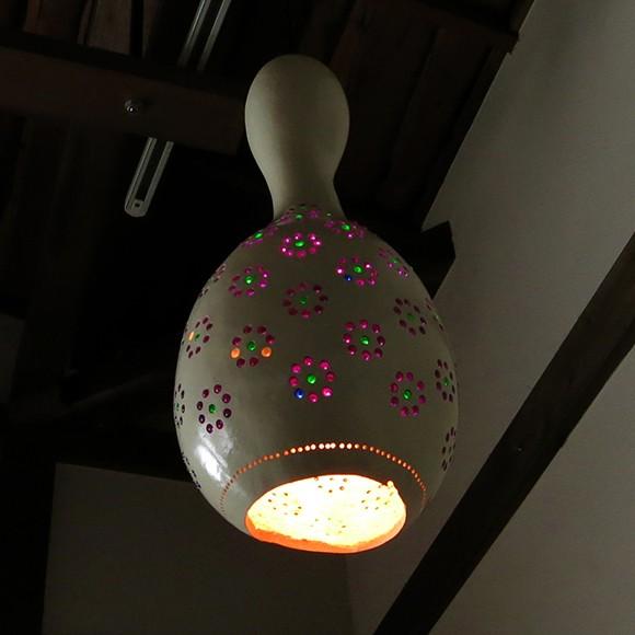 ひょうたんランプ/天井照明　エスニック照明  ホワイトペイント トルコ/ボドルム産　手作り　一点もの | ブランド登録なし | 02