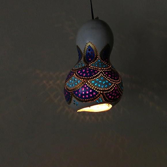 ひょうたんランプ/天井照明　エスニック照明  ホワイトペイント トルコ/ボドルム産　手作り　一点もの | ブランド登録なし | 01