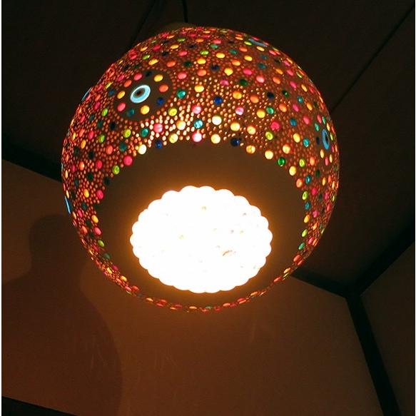 ひょうたんランプ/天井照明　エスニック照明  ホワイトペイント トルコ/ボドルム産　手作り　一点もの | ブランド登録なし | 02