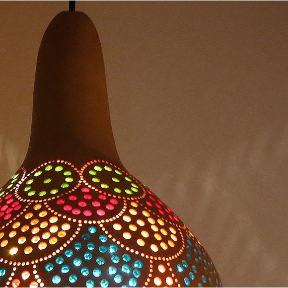 ひょうたんランプ/天井照明 エスニック照明 素材を活かした天然色