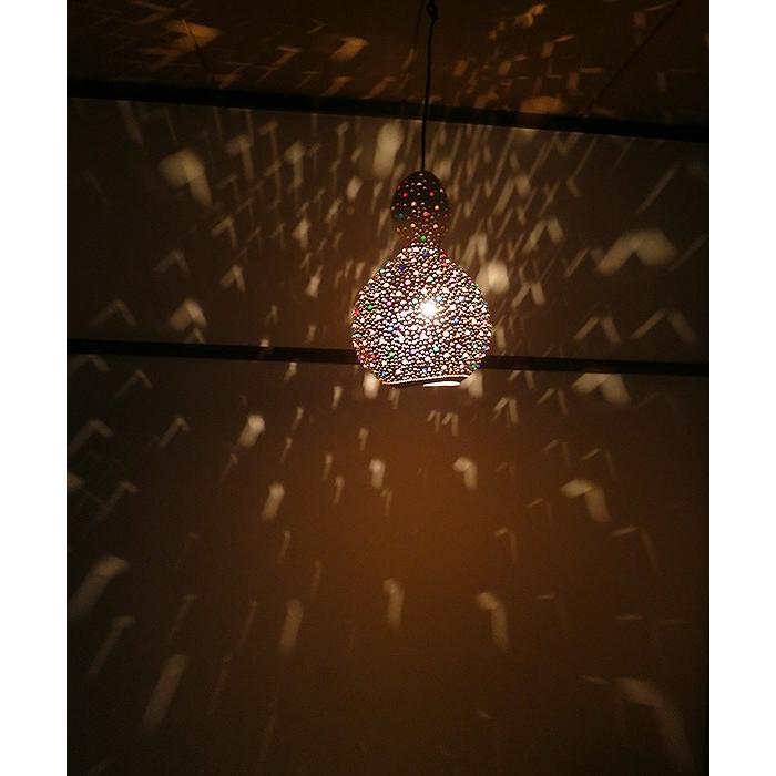 ひょうたんランプ/天井照明 エスニック照明 ホワイトペイント トルコ