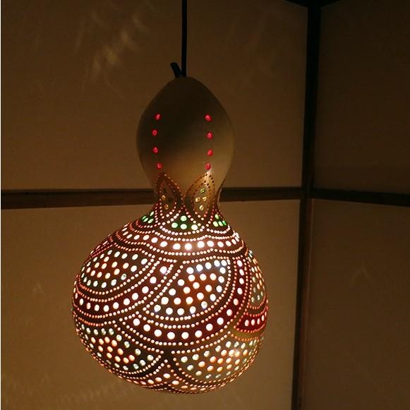 ひょうたんランプ/天井照明　エスニック照明  ホワイトペイント トルコ/ボドルム産　手作り　一点もの | ブランド登録なし | 02