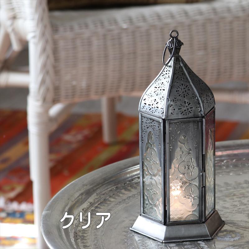 モロッコランタン キャンドルホルダー 高さ24cm  6面のレリーフガラス　Morocco Lantern Candle holder | ブランド登録なし | 01