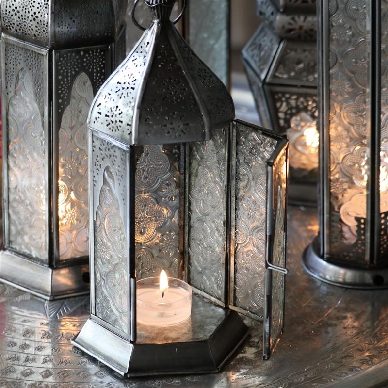 モロッコランタン キャンドルホルダー 高さ24cm  6面のレリーフガラス　Morocco Lantern Candle holder | ブランド登録なし | 10