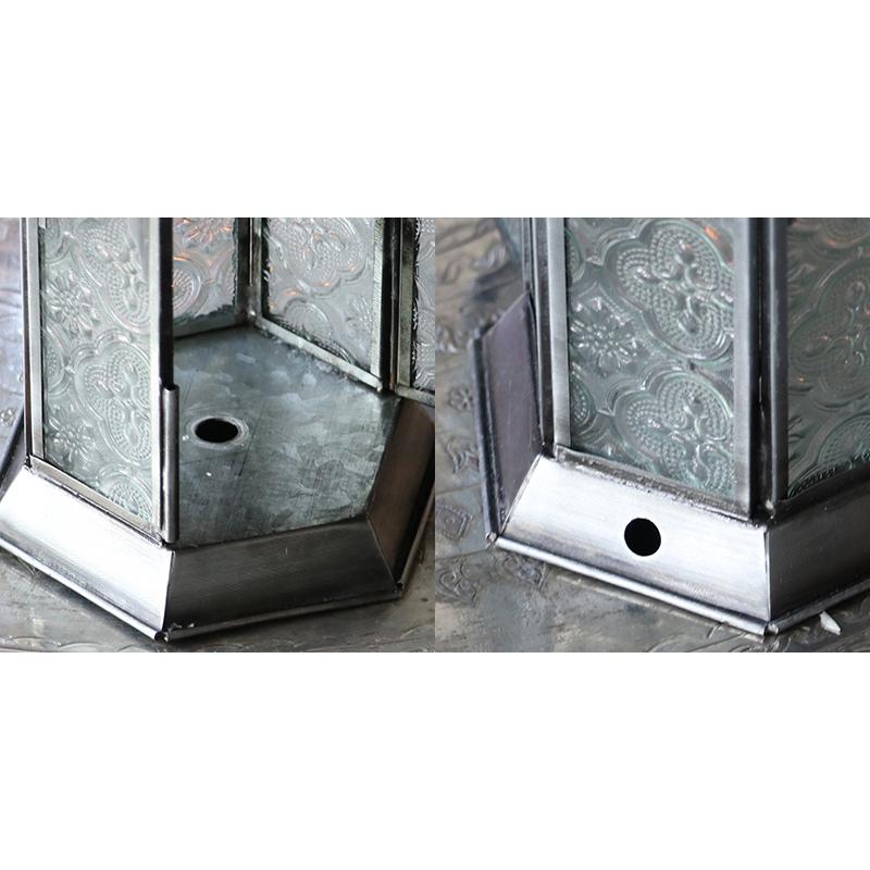 モロッコランタン キャンドルホルダー 高さ24cm  6面のレリーフガラス　Morocco Lantern Candle holder | ブランド登録なし | 11