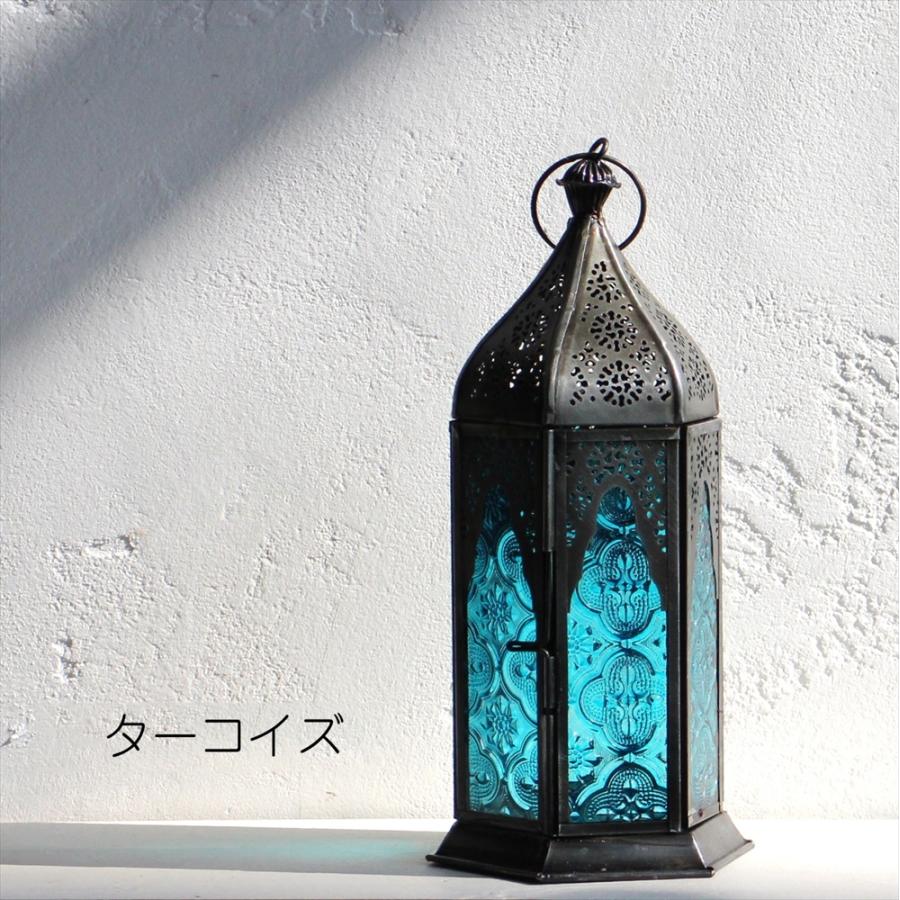 モロッコランタン キャンドルホルダー 高さ24cm  6面のレリーフガラス　Morocco Lantern Candle holder | ブランド登録なし | 04