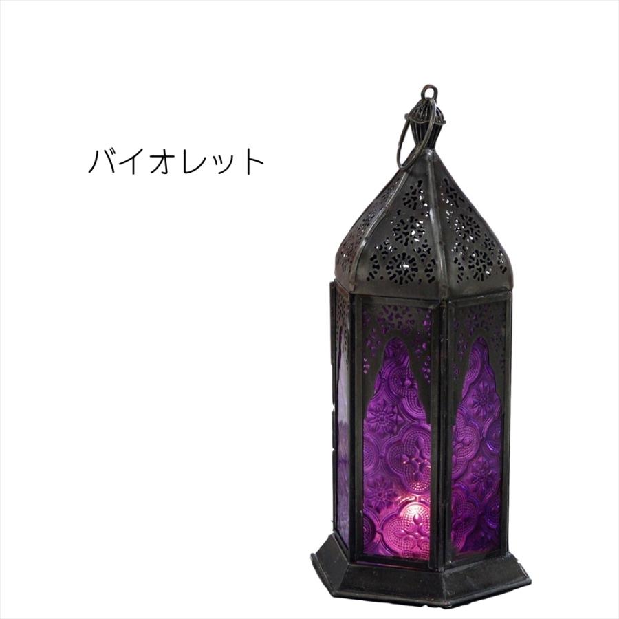 モロッコランタン キャンドルホルダー 高さ24cm  6面のレリーフガラス　Morocco Lantern Candle holder | ブランド登録なし | 03