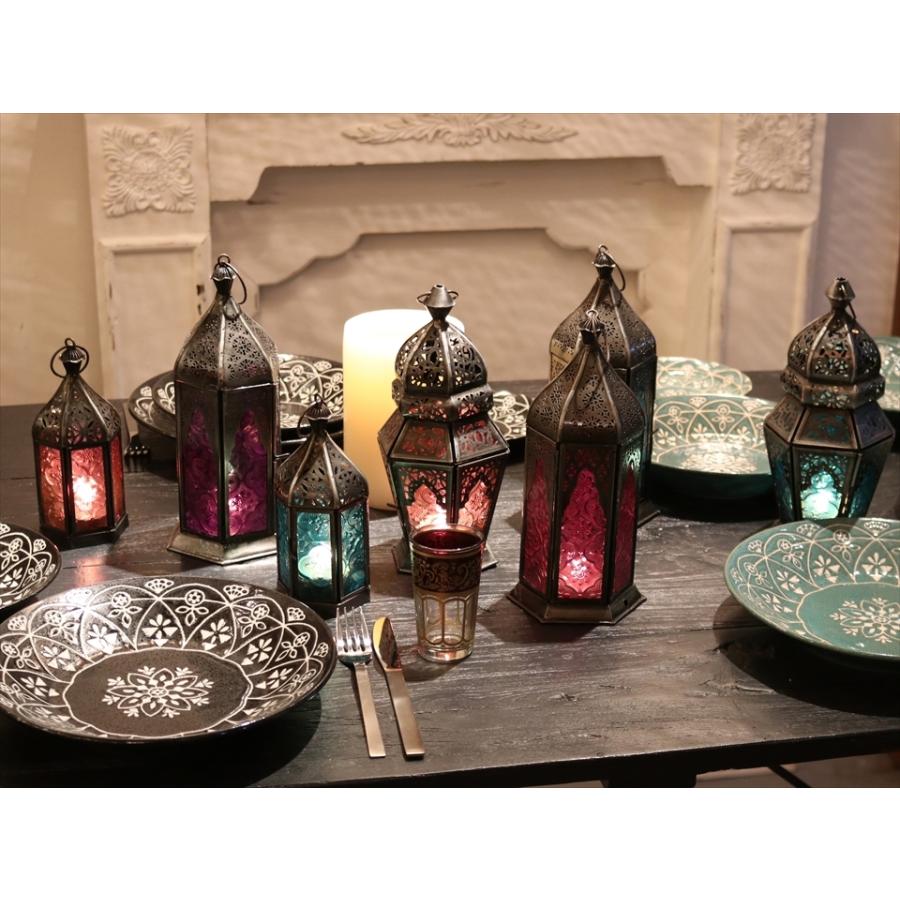 モロッコランタン キャンドルホルダー 高さ24cm  6面のレリーフガラス　Morocco Lantern Candle holder | ブランド登録なし | 05