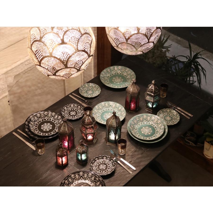 モロッコランタン キャンドルホルダー　高さ17.5cm　オリエンタルランプ6面のレリーフガラス　Morocco Lantern Candle holder | ブランド登録なし | 09