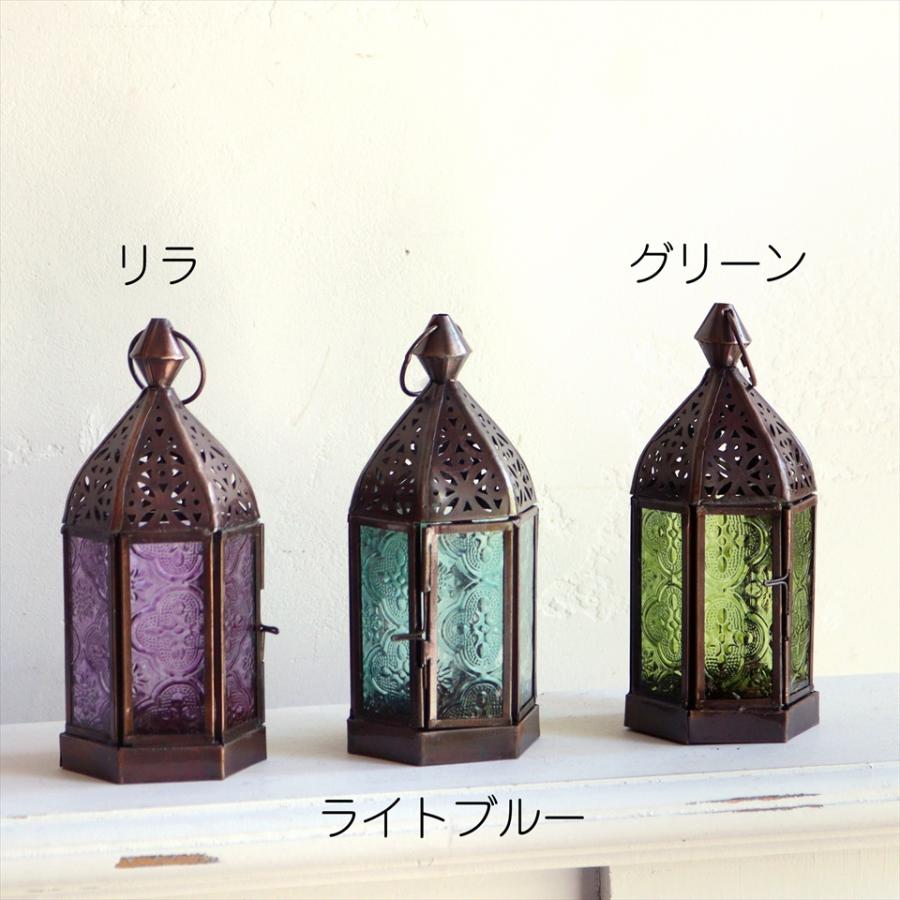 モロッコランタン キャンドルホルダー 高さ17.5cm 6面のレリーフ