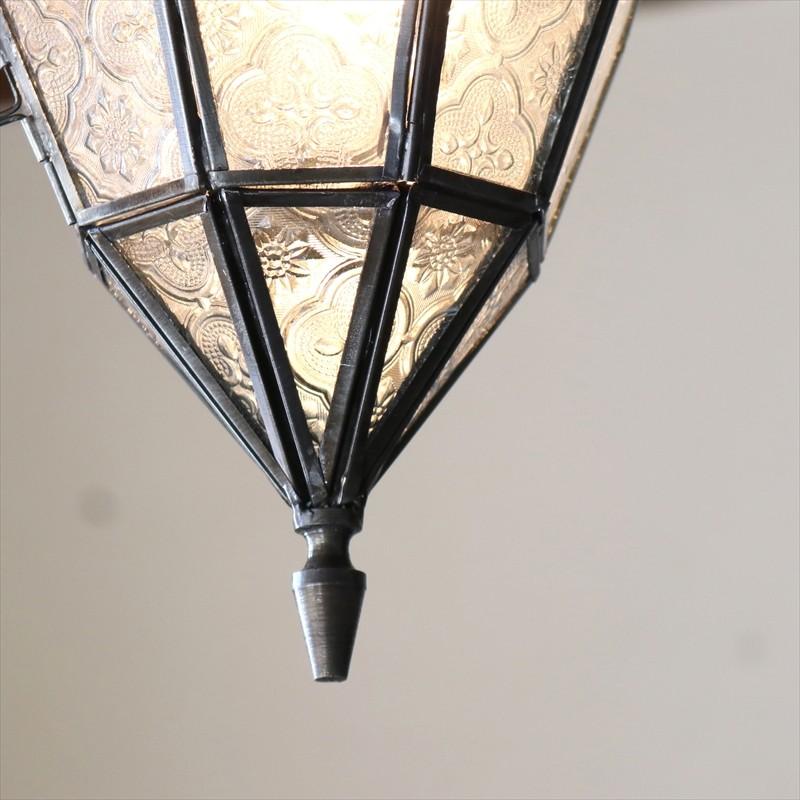 モロッコランプ ガラスペンダントライト 多面体形ランプ 直径15cm 全長64cm / 25W ペンダントランプ１灯 | ブランド登録なし | 03