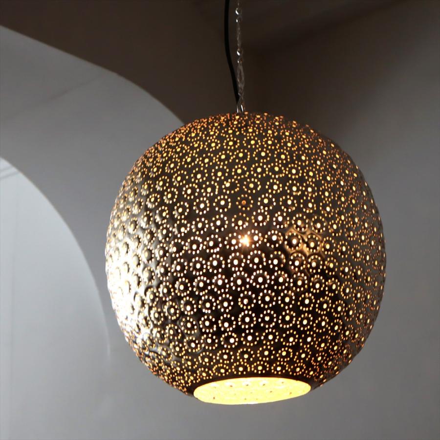 メタルシェード モロッコランプ　Moroccan Metal shade Lamps　ペンダントランプ ラウンド形 φ28cm　パイナップル | 