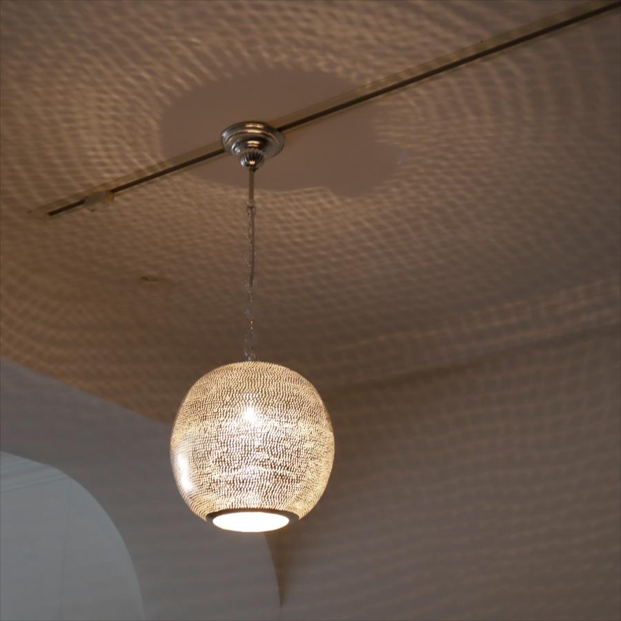 モロッコランプ/Moroccan Metal shade Lamps メタルシェード　ペンダントランプラウンド　ドット φ27cm　エジプト製 |  | 01