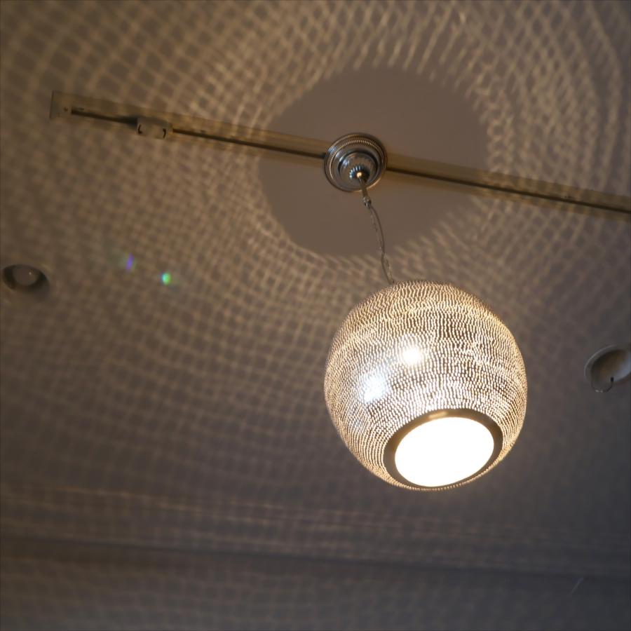 モロッコランプ/Moroccan Metal shade Lamps メタルシェード　ペンダントランプラウンド　ドット φ27cm　エジプト製 |  | 03