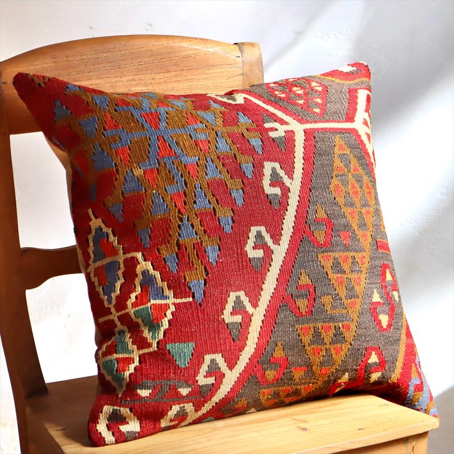 クッションカバー 50cmサイズ オールドキリム ウール ヴィンテージ カイセリ ドラゴンの爪 | ブランド登録なし