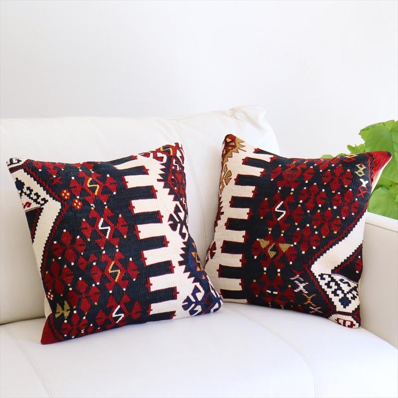 オールドキリム クッションカバー40cmサイズ Old Kilim Cushion マラテヤ オオカミの足跡の画像