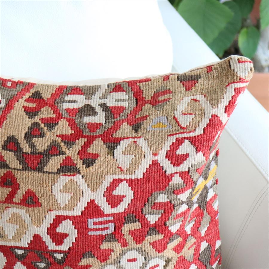 オールドキリム クッションカバー 40cm Turkish Kilim Cushion トルコのウール手織りキリム カイセリ チフカナット ドラゴンの白い爪 | ブランド登録なし | 01