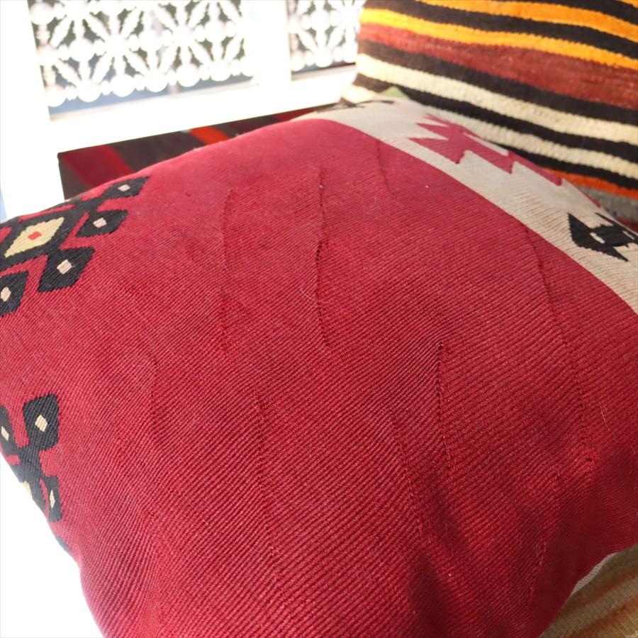オールドキリムクッションカバー 50cmサイズ Turkish Vintage kilim シャルキョイ レッド＆ベージュ | ブランド登録なし | 02