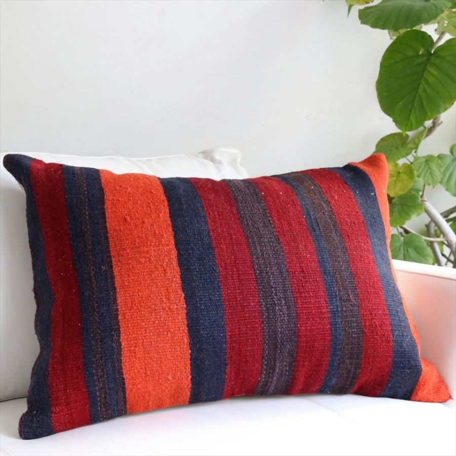 オールドキリムクッション 長方形ビッグピロー Turkish Old Kilim Cushion 70x50cmシンプルボーダー | ブランド登録なし | 01