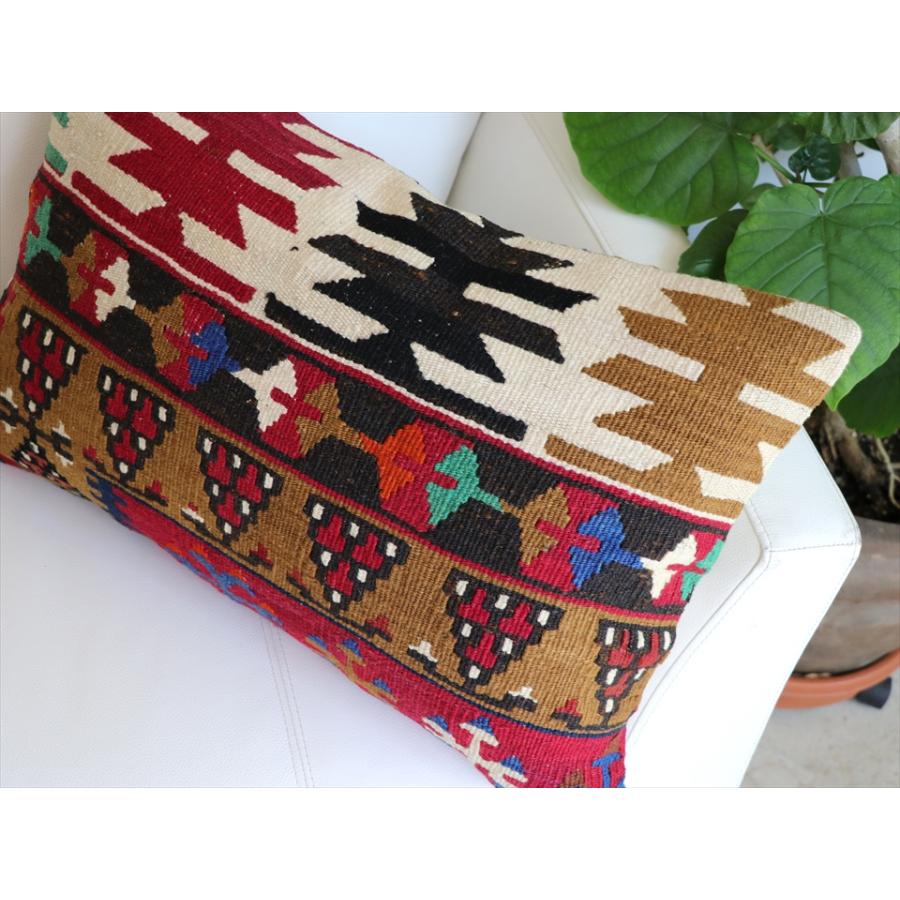 オールドキリムクッションカバー　枕型ビッグピロー鮮やかな色を残すカイセリ地方のキリム | ブランド登録なし | 02