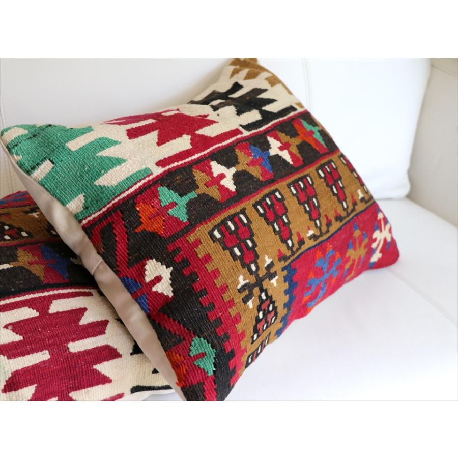 オールドキリムクッションカバー　枕型ビッグピロー鮮やかな色を残すカイセリ地方のキリム | ブランド登録なし | 03