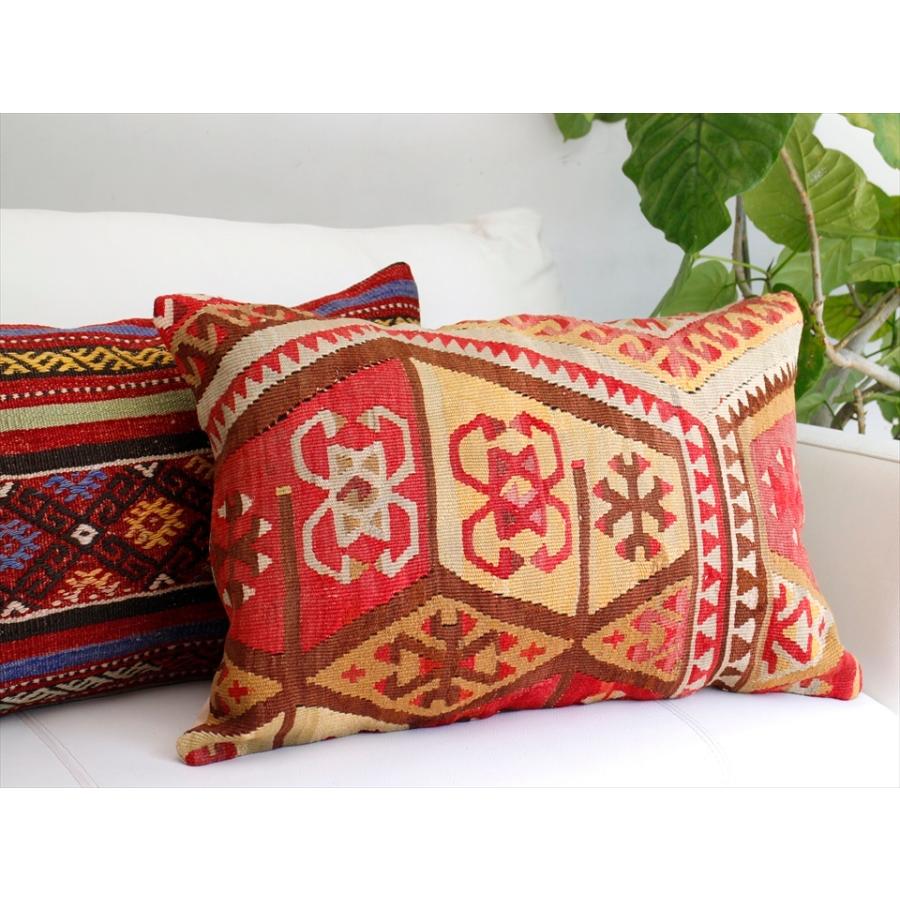 オールドキリムクッションカバー 長方形 枕型ビッグピロー Lumbar Pillow 59x39cm 六角形のサンドゥク | ブランド登録なし | 01