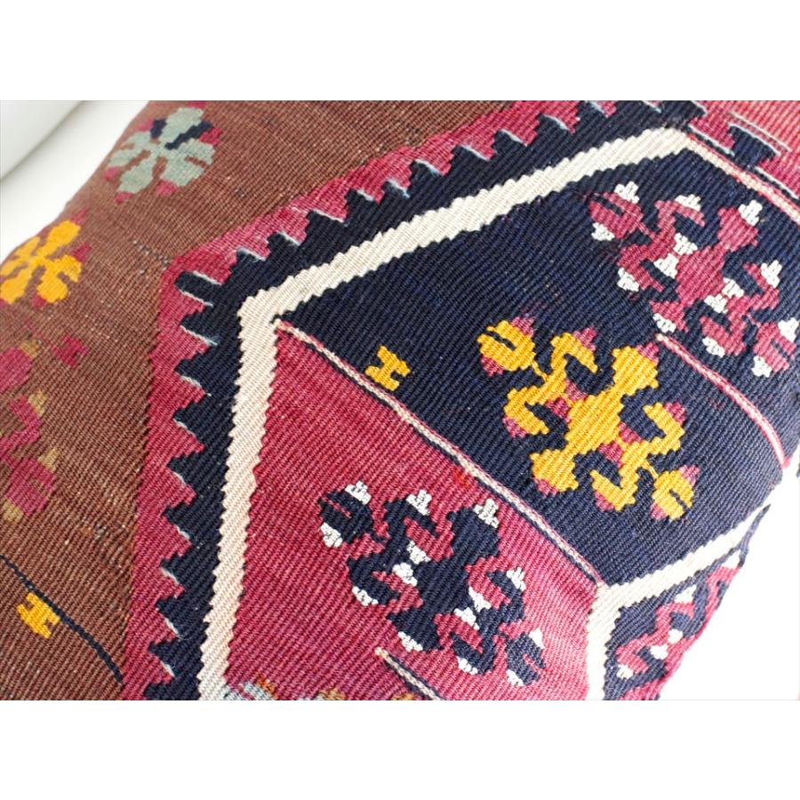 オールドキリムクッションカバー 長方形 枕型ビッグピロー Lumbar Pillow 59x40cm サンドゥクと鳥のモチーフ | ブランド登録なし | 03
